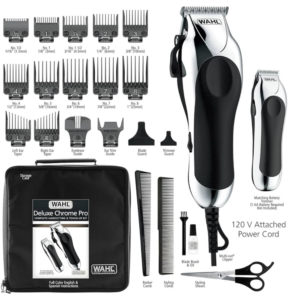 Wahl Clipper USA Deluxe Corded Chrome Pro